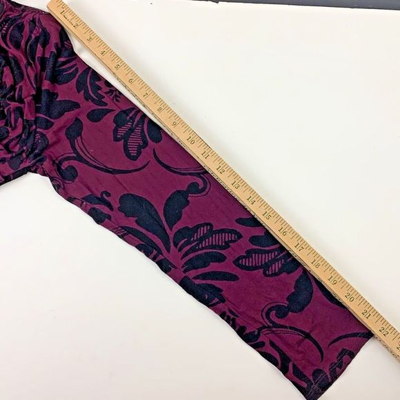 Soma Purple Black Floral Ultra Soft Stretch Twist Detail Dress [Size‎ Large] - Picture 5 of 7